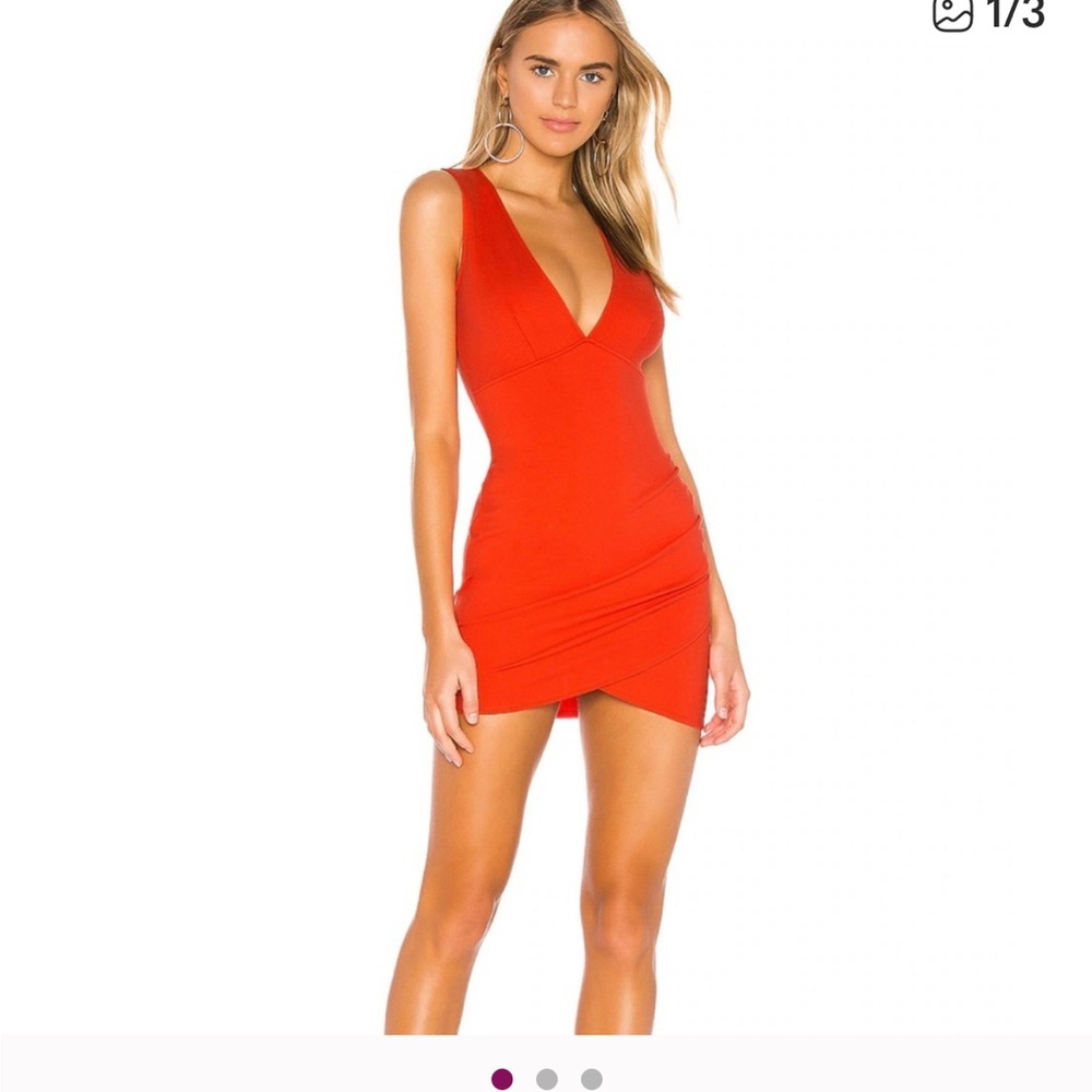 Superdown Bold Orange/Red Sleeveless Dress